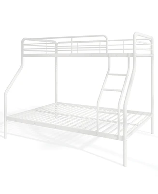 Sturdy Over Bunk Bed with Ladder and Full-Length Safety Rails
