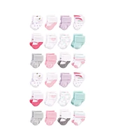 Hudson Baby Baby Boys Hudson Cotton Rich Terry Socks 24-Pack, Pink Unicorn, 0-3 Months