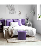 Sorbus Faux Suede Storage Ottoman Cube - Plush Cushion, Hidden Storage, Lightweight & Portable. Folds Flat