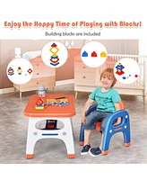 Kids Activity Table and Chair Set with Montessori Toys for Preschool and Kindergarten Learning Fun