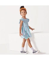 Lands' End Girls Short Sleeve Gathered Waist Tunic Top