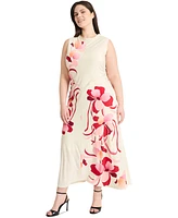 Maggy London Plus Floral-Print Maxi Dress