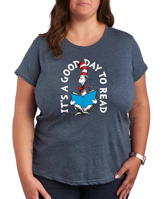 Hybrid Apparel Trendy Plus Dr. Seuss Good Day to Read Graphic Crewneck T-Shirt