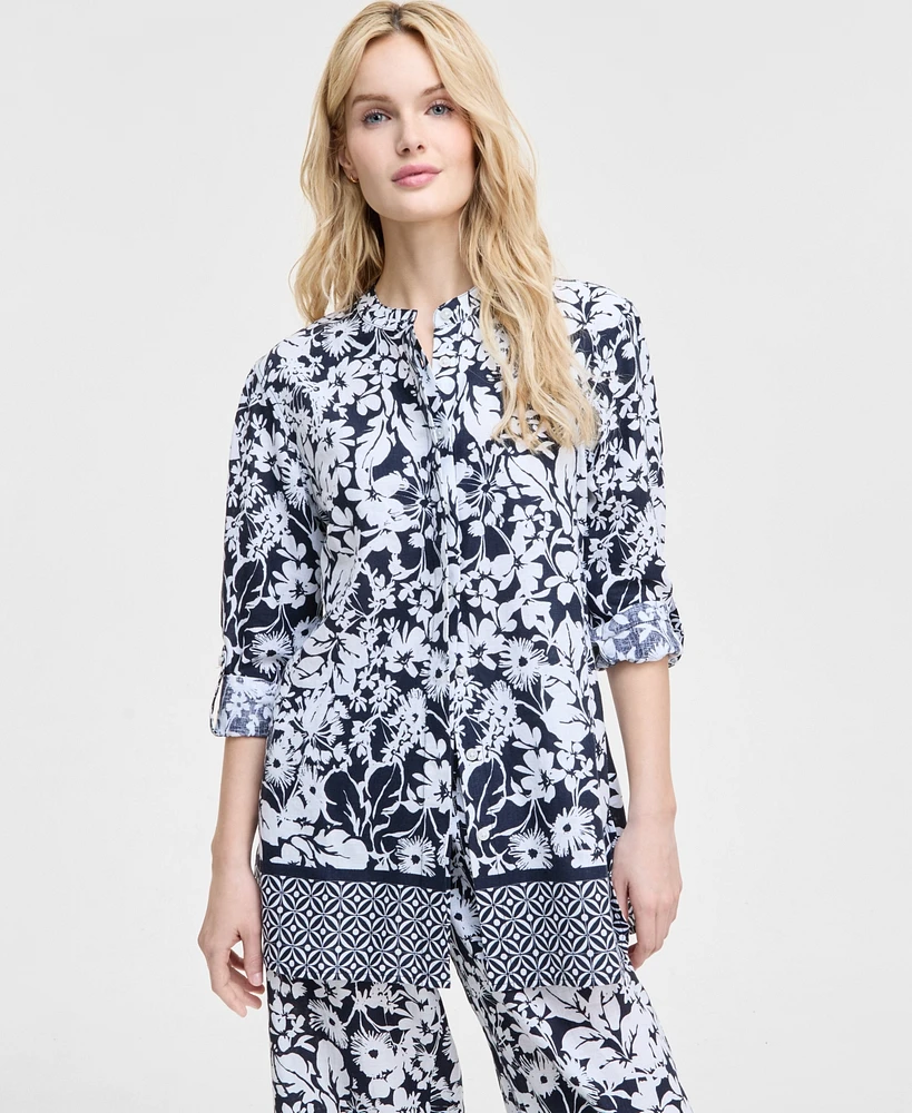 Tommy Hilfiger Women's Printed Long-Sleeve Tunic