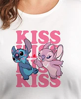 Hybrid Apparel Plus Stitch Valentines Day Kiss Graphic Crew Neck T-Shirt