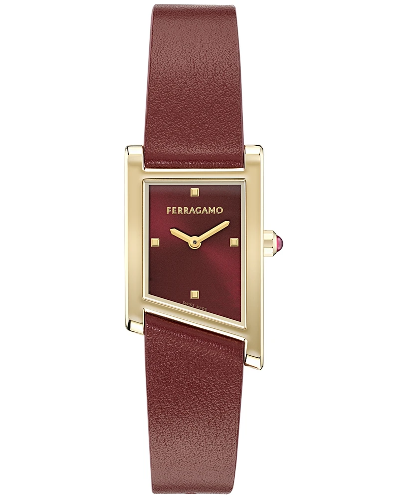 Ferragamo Women's Swiss Asymetrique Leather Strap Watch 22x36mm