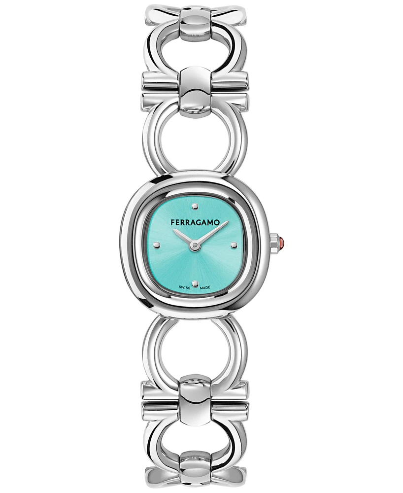 Ferragamo Women's Swiss Double Gancini Stainless Steel Link Bracelet Watch 25mm
