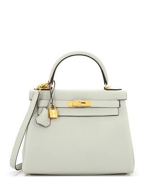 Pre-Owned HERMES Kelly 28 Handbag Grey Togo with Gold Hardware