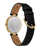 Olivia Burton Women's Dimension Black Leather Strap Watch, 32mm