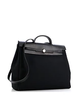 Pre-Owned HERMES Mm Herbag Toile and Leather