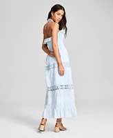 And Now This Women's Cotton Lace-Detail Fit & Flare Maxi Dress, Exclusively at Macy's