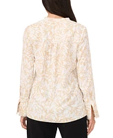 Vince Camuto Women's Printed V-Neck Long-Sleeve Top