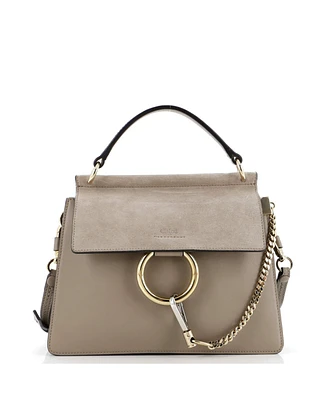 Pre-Owned Chloe Small Faye Top Handle Bag Leather and Suede