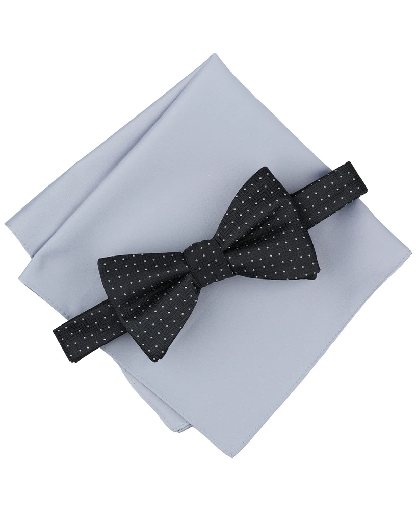 Alfani Men's Inari Dot Bow Tie & Solid Pocket Square Set, Exclusively at Macy's