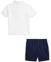 Polo Ralph Lauren Baby Boys Mesh Shirt & Chino Short Set