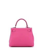 Pre-Owned Hermes Kelly 25 Handbag Pink Togo with Palladium Hardware