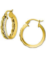 Giani Bernini Cubic Zirconia Channel-Set Hoop Earrings (3-1/4 ct. t.w.) 18k Gold over Sterling Silver