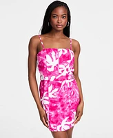 Bar Iii Women's Printed Sleeveless Zip-Front Mini Dress, Exclusively at Macy's
