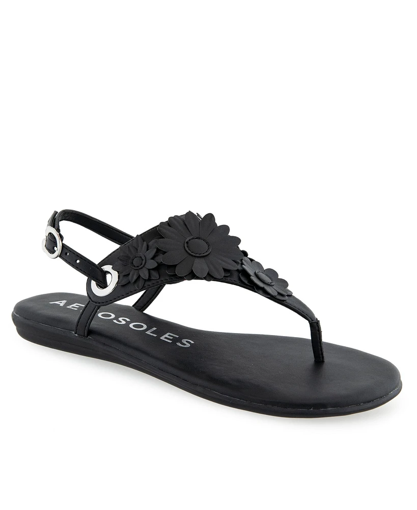 Aerosoles Women's Connie Round Toe Flat Sandals