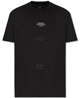 A|X Armani Exchange Men's Classic Fit Short Sleeve Stacked Logo Graphic T-Shirt