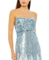 Women's Sleeveless Sequin Mesh Gown