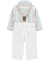 Carter's Baby Boys 3-Pc. Button-Front Bodysuit, Pants, & Suspenders Pants Set