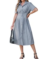 Women's The City Girl Striped Midi Beach Dress