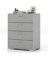 4-Drawer Storage Dresser with Handles and Anti-Tip Devices for Safe Organized Bedroom