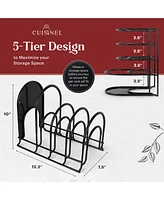 Cuisinel Pan Organizer - Silicone-Coated Non-Slip 12" Heavy Duty Skillet Rack - Kitchen Counter/Cabinet Organization Storage