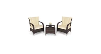 3PCS Outdoor Patio Rattan Wicker Furniture Set