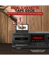 Pyle Dual Cassette Deck Stereo with CrO2 Tape Selector