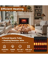 Infrared Quartz Electric Fireplace Log Heater with Adjustable Flame for Efficient Heating and Cozy Ambiance