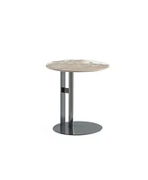 Manhattan Comfort 19.68" Alondra Modern Round Sintered Stone Top End Table