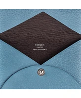 Pre-Owned HERMES Calvi Duo Card Holder Verso Epsom