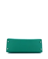 Pre-Owned HERMES Kelly 32 Handbag Green Epsom with Palladium Hardware