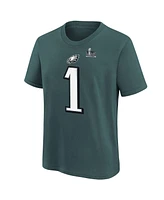 Nike Big Boys and Girls Jalen Hurts Midnight Green Philadelphia Eagles Super Bowl Lix Player Name Number T-Shirt