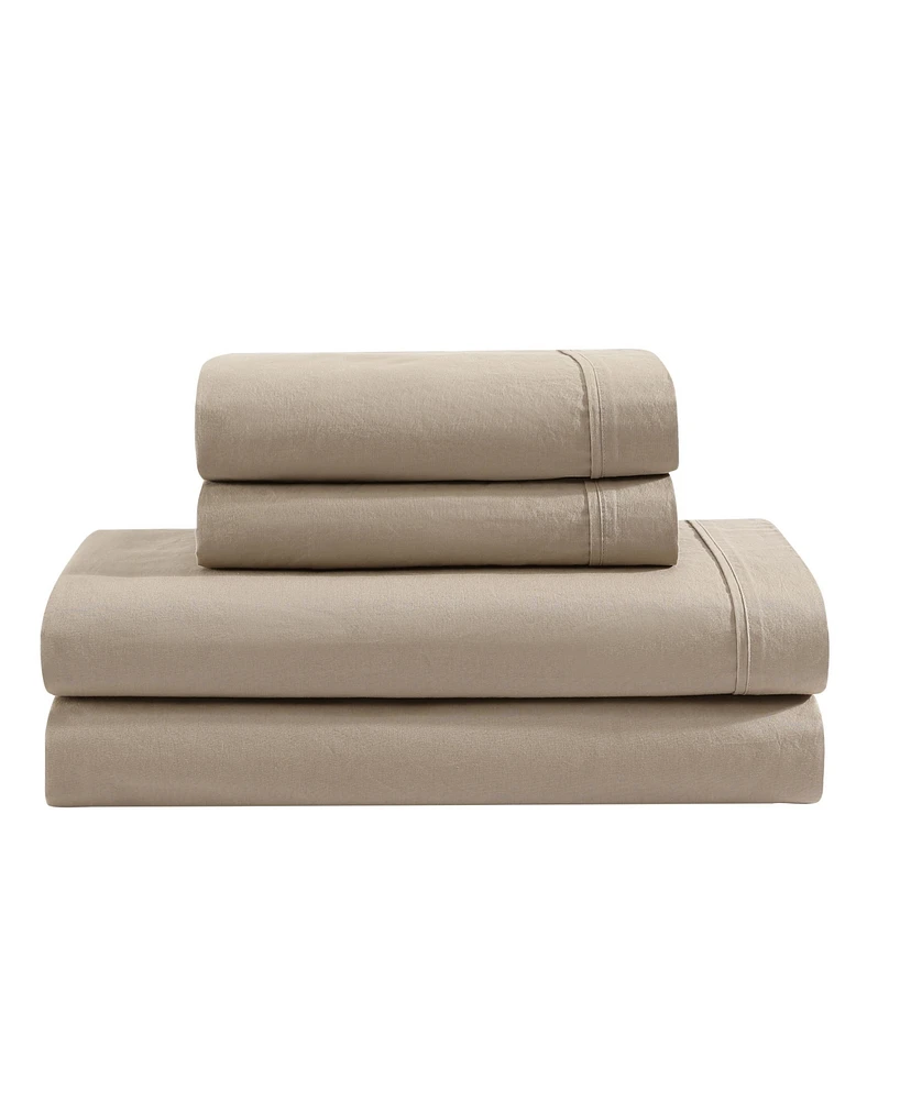 Calvin Klein Washed 200-Thread Count Cotton 3-Pc. Sheet Set