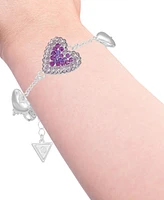 Guess Crystal Heart Line Charm Bracelet
