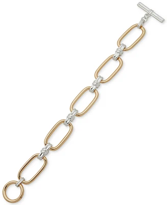 Anne Klein Two-Tone Large Link Toggle Bracelet