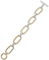 Anne Klein Two-Tone Large Link Toggle Bracelet