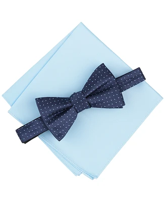 Alfani Men's Inari Dot Bow Tie & Solid Pocket Square Set, Exclusively at Macy's