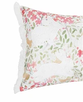 Bunnies Flowers Lumbar Pillow