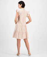 julia jordan Women's Cotton Embroidered Shift Dress