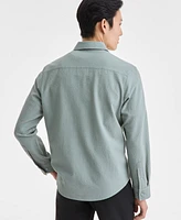 Alfani Men's Elevated Puckered Long Sleeve Button-Front Shirt, Exclusively at Macy's