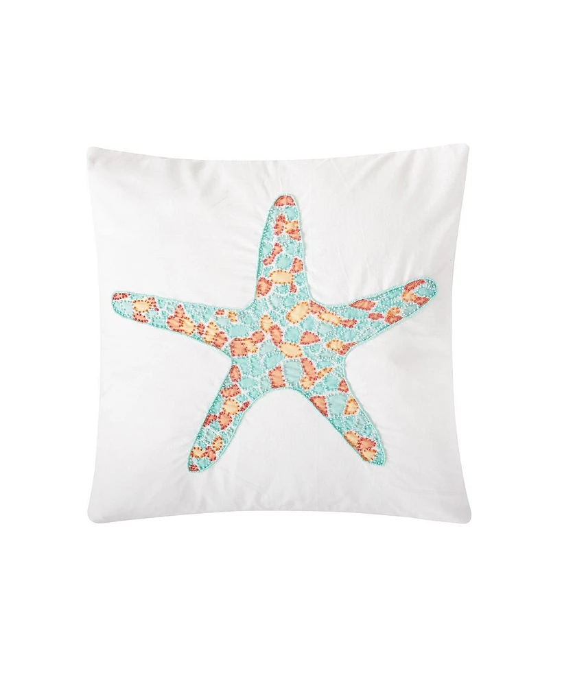 18" x 18" Grand Starfish Beaded Pillow