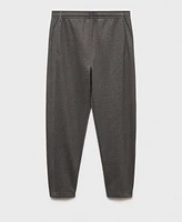 Mango Men's Embroidered Cotton Joggers