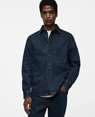 Mango Men's Regular-Fit Denim Overshirt