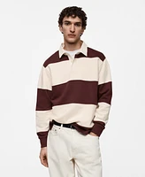 Mango Men's Striped Cotton Sweatshirt