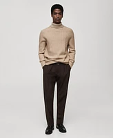 Mango Men's Slim-Fit Braided Knit Turtleneck Sweater