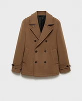 Mango Men's Wool Double Breasted Coat